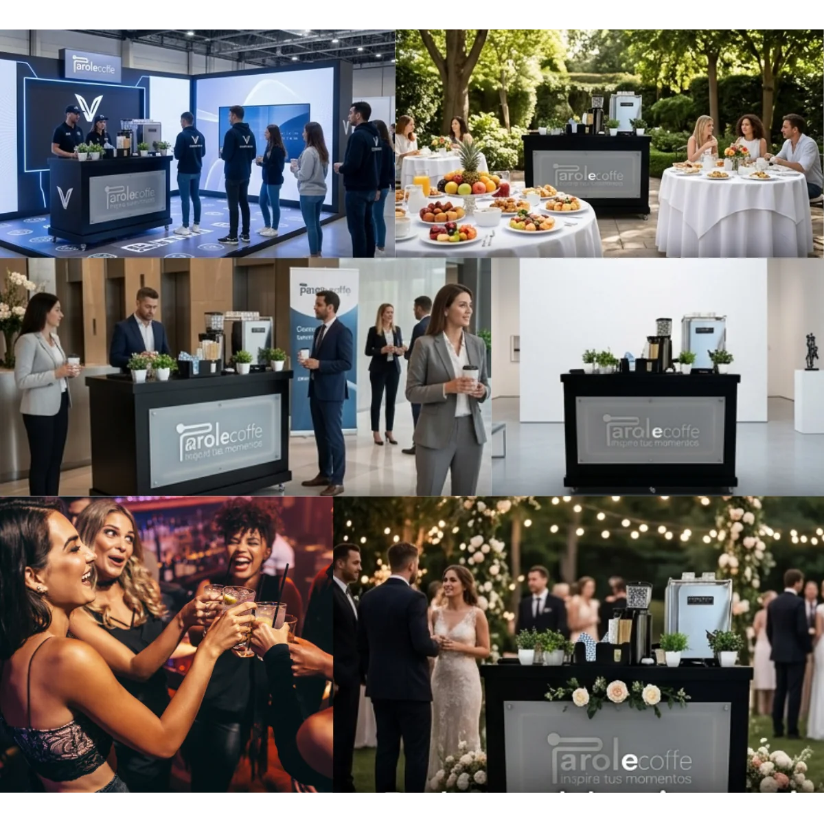 Collage de eventos con barra de café Parole Coffe